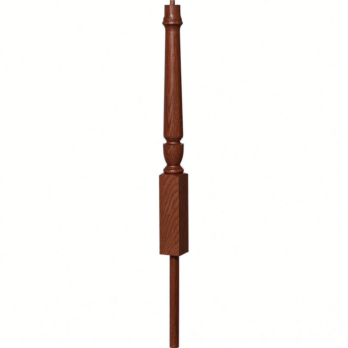 3012 3-1/2" x 41" Bunker Hill Volute Newel Post with Adjustable Dowel, Mahogany