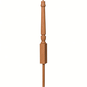 3012 3-1/2" x 41" Bunker Hill Volute Newel Post with Adjustable Dowel, Red Oak