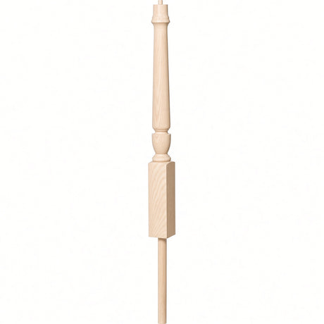3012 3-1/2" x 41" Bunker Hill Volute Newel Post with Adjustable Dowel, Soft Maple