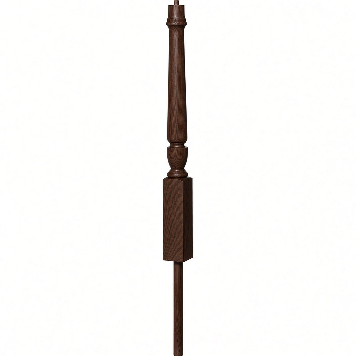 3012 3-1/2" x 41" Bunker Hill Volute Newel Post with Adjustable Dowel, Walnut