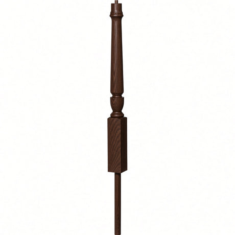 3012 3-1/2" x 41" Bunker Hill Volute Newel Post with Adjustable Dowel, Walnut