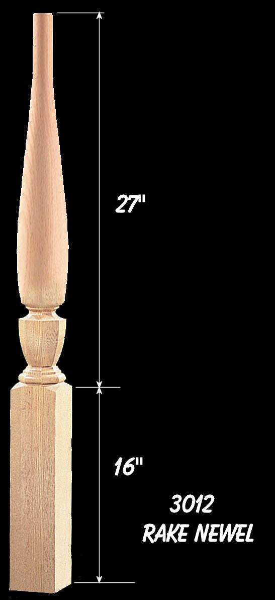 C-3012 Plain Rake Pin Top Newel Post