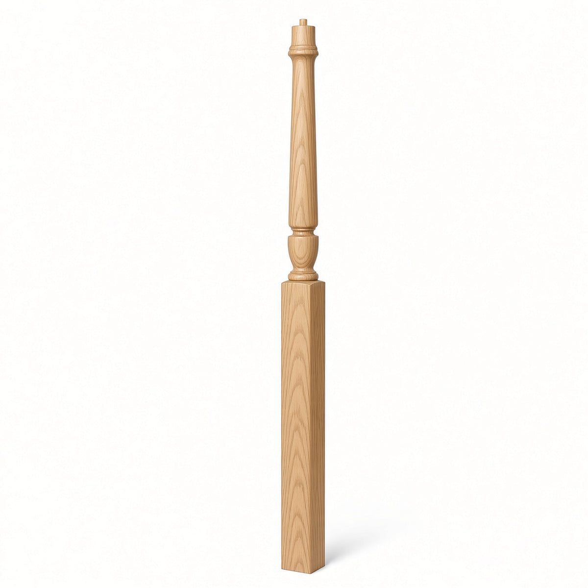 3015 Plain Bunker Hill Gooseneck Landing Newel Post, 3-1/2" x 56" or 60", Birch