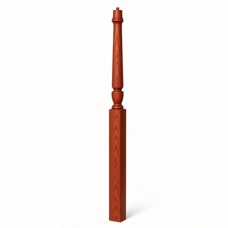 3015 Plain Bunker Hill Gooseneck Landing Newel Post, 3-1/2" x 56" or 60", Brazilian herry
