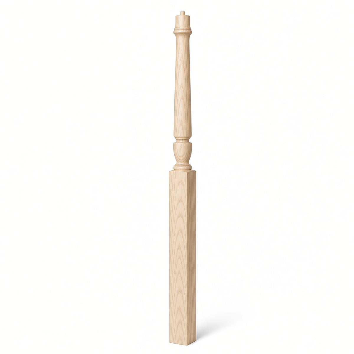 3015 Plain Bunker Hill Gooseneck Landing Newel Post, 3-1/2" x 56" or 60", Hard Maple