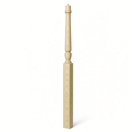 3015 Plain Bunker Hill Gooseneck Landing Newel Post, 3-1/2" x 56" or 60", Poplar