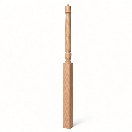 3015 Plain Bunker Hill Gooseneck Landing Newel Post, 3-1/2" x 56" or 60", Soft Maple