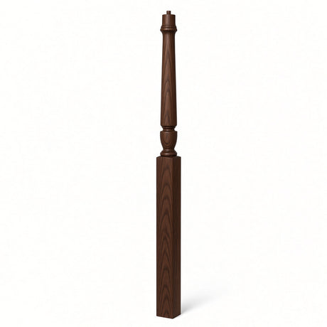 3015 Plain Bunker Hill Gooseneck Landing Newel Post, 3-1/2" x 56" or 60", Walnut