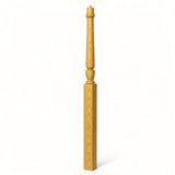 3015 Plain Bunker Hill Gooseneck Landing Newel Post, 3-1/2" x 56" or 60", Yellow Pine