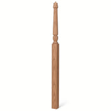 3018 3-1/2" x 72" Bunker Hill Pin Top Gooseneck Landing Newel Post, Alder