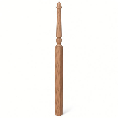 3018 3-1/2" x 72" Bunker Hill Pin Top Gooseneck Landing Newel Post, Alder