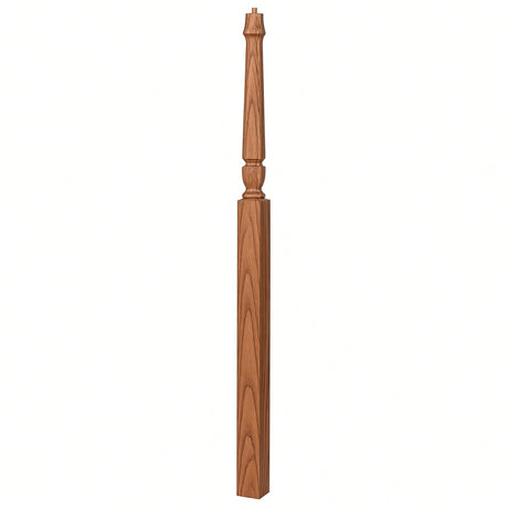 3018 3-1/2" x 72" Bunker Hill Pin Top Gooseneck Landing Newel Post, American Cherry