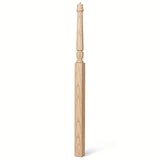 3018 3-1/2" x 72" Bunker Hill Pin Top Gooseneck Landing Newel Post, Ash