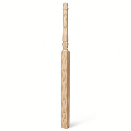 3018 3-1/2" x 72" Bunker Hill Pin Top Gooseneck Landing Newel Post, Ash