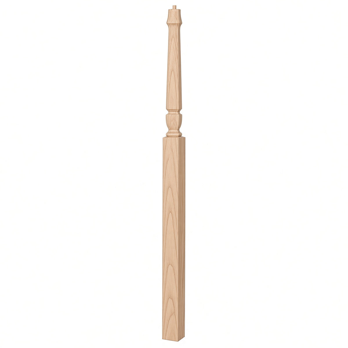 3018 3-1/2" x 72" Bunker Hill Pin Top Gooseneck Landing Newel Post, Beech