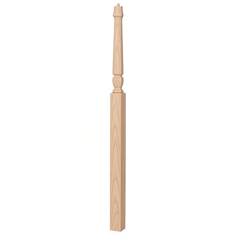 3018 3-1/2" x 72" Bunker Hill Pin Top Gooseneck Landing Newel Post, Beech