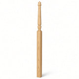 3018 3-1/2" x 72" Bunker Hill Pin Top Gooseneck Landing Newel Post, Birch