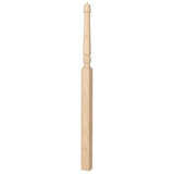 3018 3-1/2" x 72" Bunker Hill Pin Top Gooseneck Landing Newel Post, Hard Maple