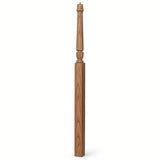 3018 3-1/2" x 72" Bunker Hill Pin Top Gooseneck Landing Newel Post, Hickory