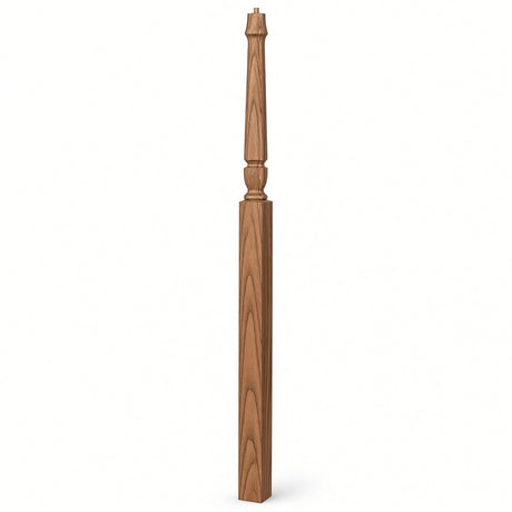 3018 3-1/2" x 72" Bunker Hill Pin Top Gooseneck Landing Newel Post, Hickory