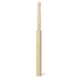 3018 3-1/2" x 72" Bunker Hill Pin Top Gooseneck Landing Newel Post, Poplar