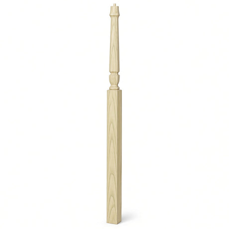 3018 3-1/2" x 72" Bunker Hill Pin Top Gooseneck Landing Newel Post, Poplar