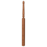 3018 3-1/2" x 72" Bunker Hill Pin Top Gooseneck Landing Newel Post, Red Oak