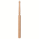 3018 3-1/2" x 72" Bunker Hill Pin Top Gooseneck Landing Newel Post, Soft Maple