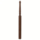 3018 3-1/2" x 72" Bunker Hill Pin Top Gooseneck Landing Newel Post, Walnut