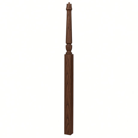 3018 3-1/2" x 72" Bunker Hill Pin Top Gooseneck Landing Newel Post, Walnut