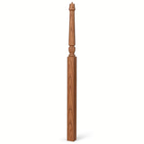 3018 3-1/2" x 72" Bunker Hill Pin Top Gooseneck Landing Newel Post, White Oak