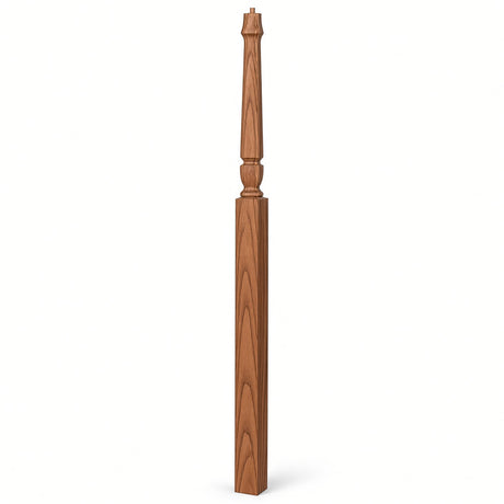 3018 3-1/2" x 72" Bunker Hill Pin Top Gooseneck Landing Newel Post, White Oak