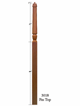 3018 72" Pin Top Starting Newel Post