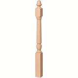 3030 3-1/2" x 48" Plain Acorn Top Bunker Hill Starting Newel Post, Beech