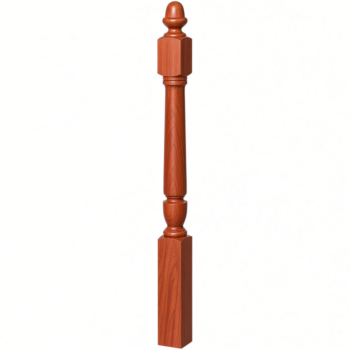 3030 3-1/2" x 48" Plain Bunker Hill Starting Newel Post, Brazilian Cherry