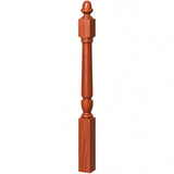 3030 3-1/2" x 48" Plain Bunker Hill Starting Newel Post, Brazilian Cherry