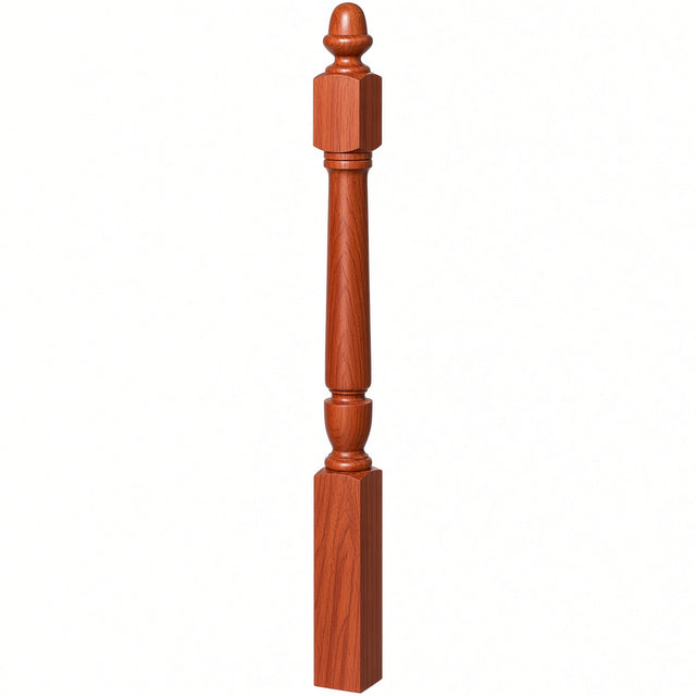 3030 3-1/2" x 48" Plain Bunker Hill Starting Newel Post, Brazilian Cherry
