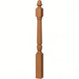 3030 3-1/2" x 48" Plain Acorn Top Bunker Hill Starting Newel Post, Red Oak