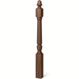 3030 3-1/2" x 48" Plain Acorn Top Bunker Hill Starting Newel Post, Walnut