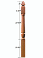 F-3030 Fluted Acorn Top Starting Newel Post