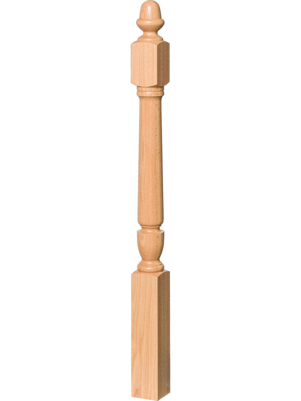 F-3030 Fluted Acorn Top Starting Newel Post (Plain Version Illustrated)