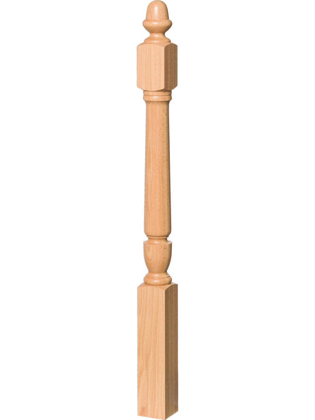 F-3030 Fluted Acorn Top Starting Newel Post (Plain Version Illustrated)