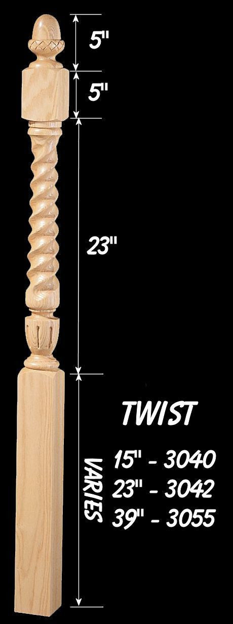 CH-3042T Twist 56" Universal Acorn Top Newel Post