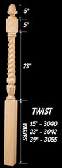 CH-3042T Twist 56" Universal Acorn Top Newel Post