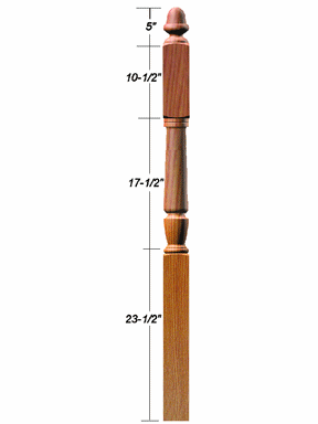 3045 Acorn Top 2nd Floor Landing Newel Post