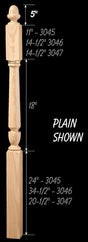 CH-3045 Plain 56" 2nd Floor Landing Acorn Top Newel Post