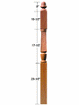 T-3045 Twist Acorn Top 2nd Floor Landing Newel Post