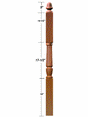 F-3046 Fluted Acorn Top Intermediate Landing Newel Post