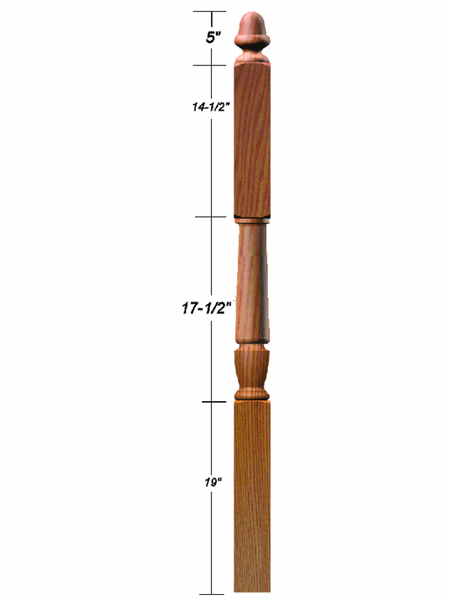 3046 Acorn Top Intermediate Landing Newel Post