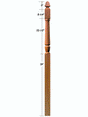 F-3048 Fluted Acorn Top Landing Newel Post Dimensional Information